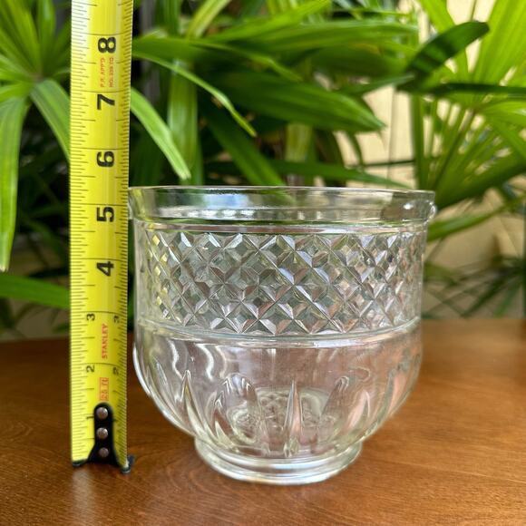 Vintage Ice Bucket Thumbprint Diamond Quilted Pattern Pressed Glass - Picture 7 of 9